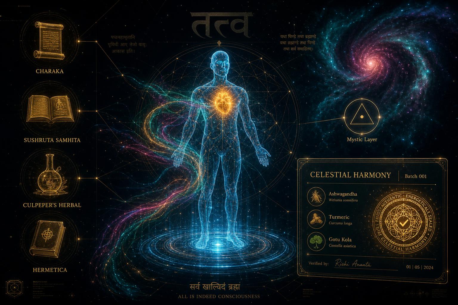 Apex Tatva — holographic body, canonical books, mystic layer, celestial remedy